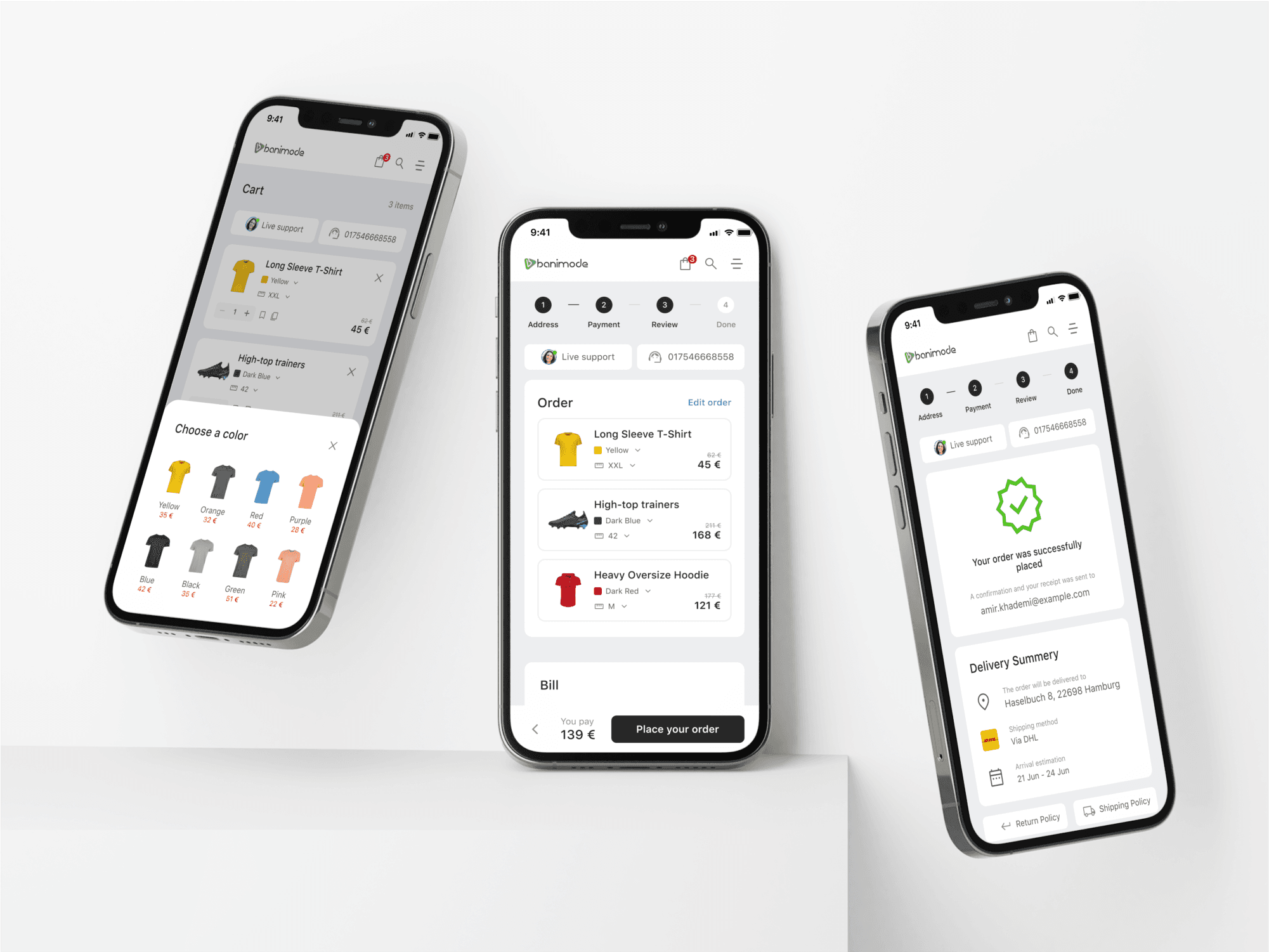 Sample of the redesigned checkout
